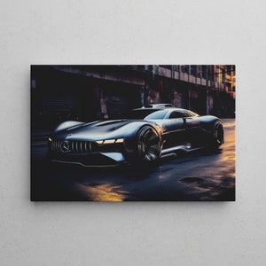 Futuristic Mercedes AMG | Car Art | on canvas | Canvas | in different sizes 20-90 cm | Ready to hang | Futuristic Art | Gift
