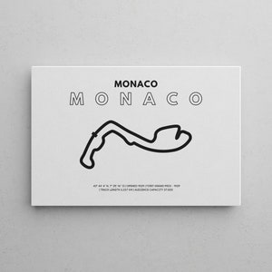 F1壁画モナコ | F1 モンテカルロ サーキット |ミニマリストの描画 | 写真キャンバスサイズ 20-90cm |すぐに掛けられます |ファンギフト