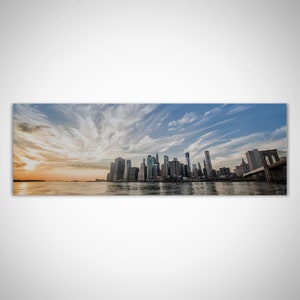 New York Manhattan Skyline | Hochwertiges Wandbild auf Leinwand | Luxus Canva Ready to hang | Stilvolles Leinwandbild breit | 30x100cm
