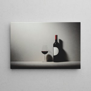 Red Wine Picture Minimalist | Wine Canvas Print | Kitchen paintings in sizes 20-90 cm | Ready to hang | Decoration for kitchen
