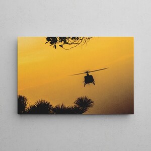 Helicopter Mural | Futuristic Helicopter Canvas Print | Premium canvas sizes 20-90 cm | Ready to hang | gift for men