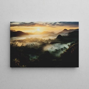 Peinture murale naturelle | Art mural de la jungle sur toile | Photo pour salon, chambre | Tailles de toile 20-90 cm | Prêt à accrocher
