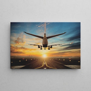 Airplane Mural | jet on canvas | High Quality Airport Print | Premium canvas sizes 20-90 cm | Ready to hang | Gift
