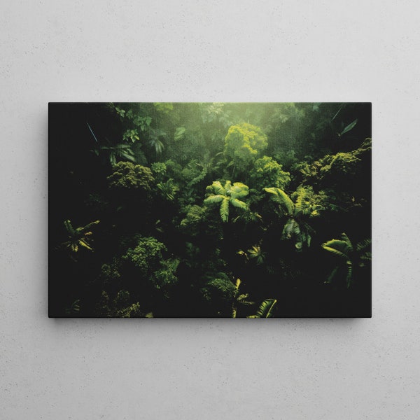 Hochwertiges Leinwandbild Natur | Tropische Jungle | Wandbild für Zuhause | Regenwald Druck | Premium Canva Größen 20-90cm | Ready to hang