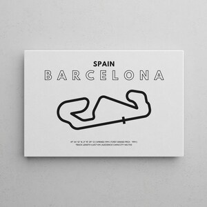 Formula 1 Mural Barcelona | F1 Circuit Spain | Minimalist Drawing | Canvas sizes 20-90 cm | Ready to hang | fan gift