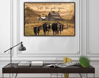 Black Angus Live Like Some One Cattle Poster, Personalized Angus Cattle Poster Art, Cow Poster Art Gift, Angus Cattle Home Decor