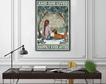 Targa in metallo con scritta And She Lived Happily Ever After, decorazione da parete per cucina, 20 x 30 cm