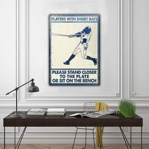 Cartaz engraçado da decoração da arte da parede do vintage do beisebol, decoração do cartaz do beisebol, cartaz engraçado do beisebol do vintage da arte do banheiro, cartaz do esporte