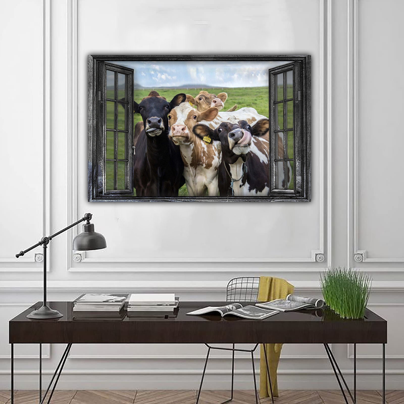 Cow Poster Window, Personalized Angus Cattle Poster Art, Cow Poster Art Gift, Cow Window Home Decor Poster, Farm Cow Window Poster