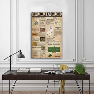 Pickleball Wissen Poster, Wissens Poster, Vintage Poster, Wissen Liebhaber Geschenke, Sport Poster, Pickleball Wandkunst, Pickleball Guide