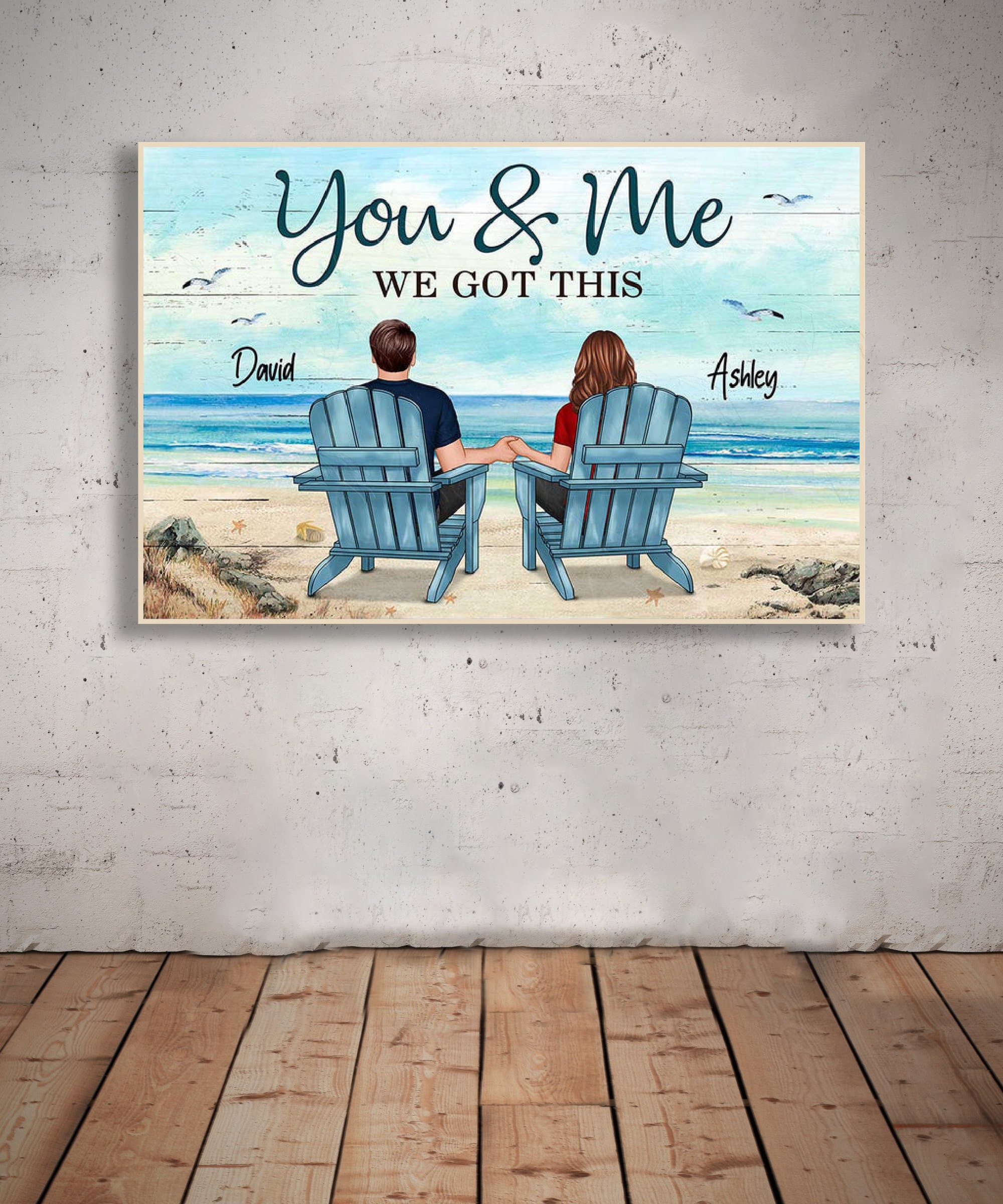 Back View Couples Back View Couple Sitting Beach Landscape You & Me We Got This Family Gift Personalized Horizontal Poster Perfect Gift Idea Funny Custom Gift Hd 5939466 You And Me Back