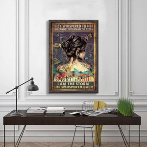 Ils lui ont chuchoté que vous ne pouvez pas résister à la tempête, je suis la tempête, affiche de mandala libellule, décoration murale, affiche de mandala libellule