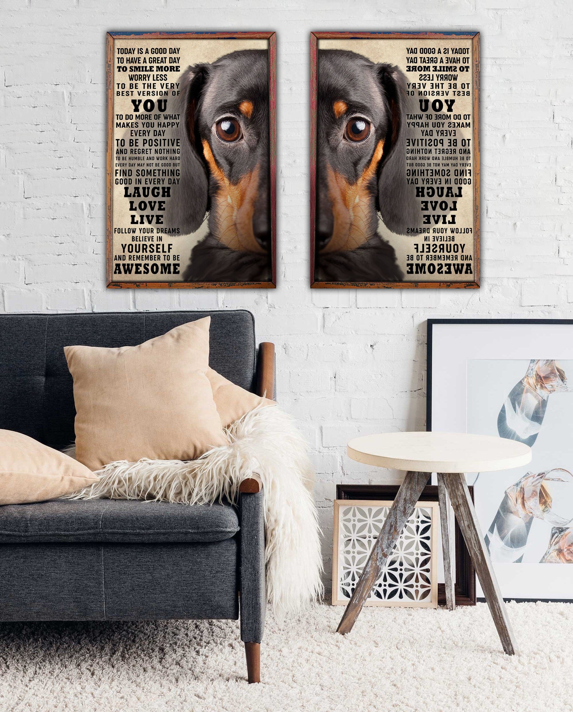 Bassotto oggi è un buon giorno Ricordati di essere fantastico Poster, Decorazione del poster del bassotto, Arte del poster del cane, Regalo per il poster. - Italia