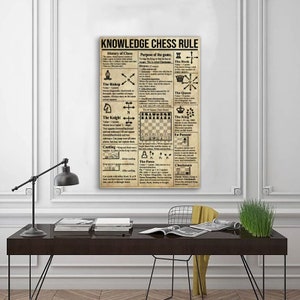 Knowledge Chess Rule Poster, Wall Art Home, Poster For Chess Lovers, Chess Player Gift, Chess Vintage Poster, Chess Wall Art