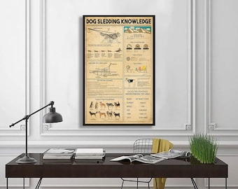 Dog Sledding Knowledge Poster Wall Art Home Decor, Dog Sledding Poster, Wall Art Home,  Knowledge Poster Home Decor, Dog Poster Gift Family