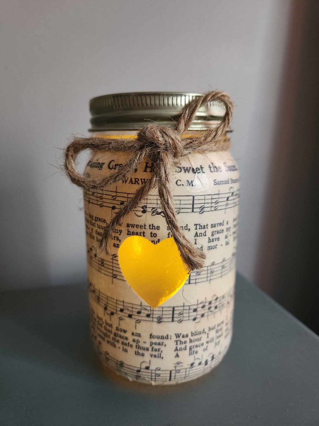 Amazing Grace Hymn Mason Jar LED Candle Etsy