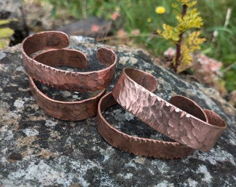 copper forged and hammered bracelet