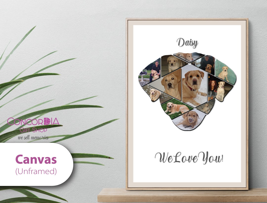 Custom Dog Photos on Canvas, Personalized Dog Wall Art, Custom Dog Photo Compilation Printed on