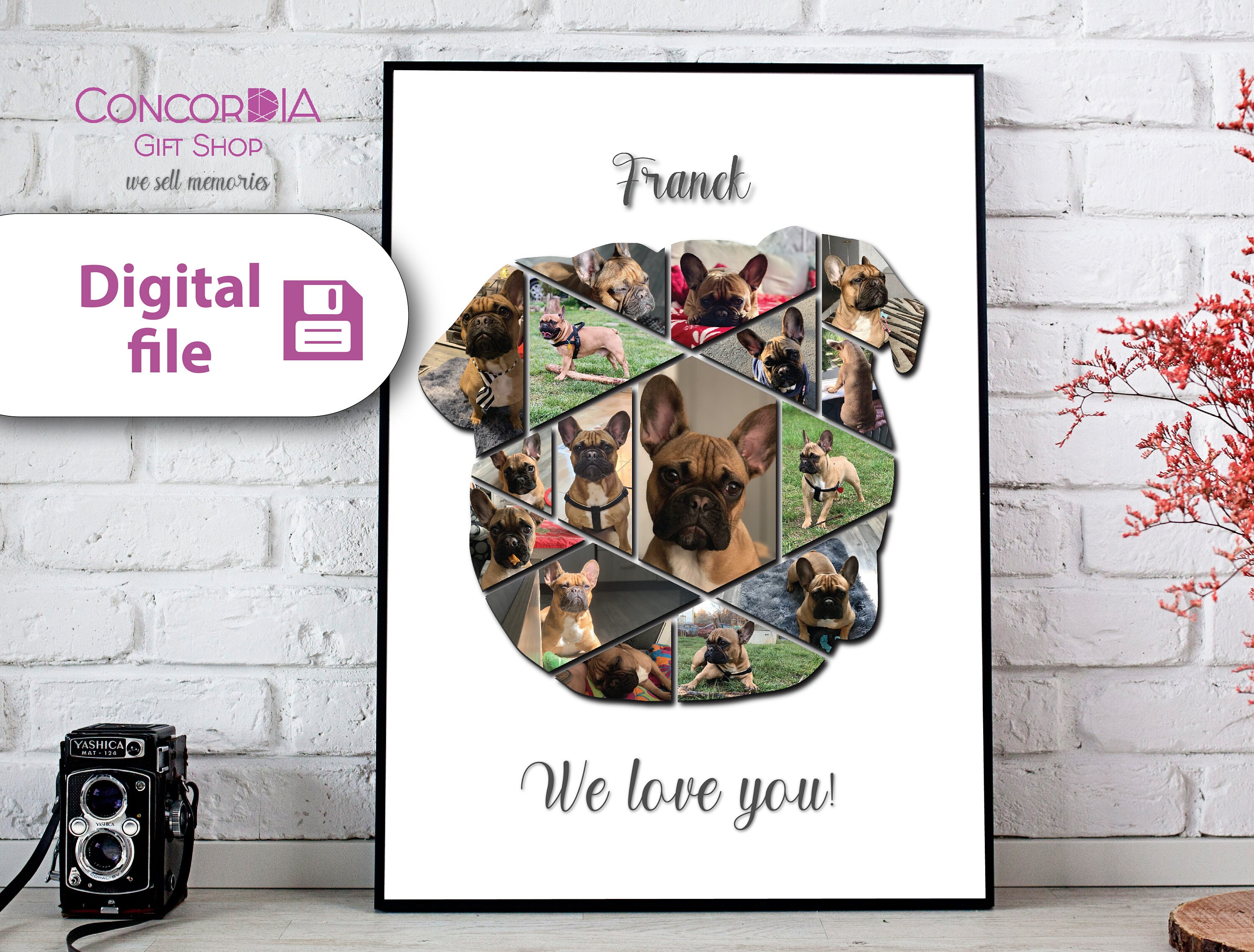 Custom Dog Photopuzzle Personalized Dog Wall Art Custom Dog Etsy