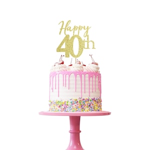 40th birthday Cake Topper.Alles Gute zum Geburtstag.Glitzerkarte Cake Topper.Happy Birthday.Happy Birthday Cake Topper.Cake Topper