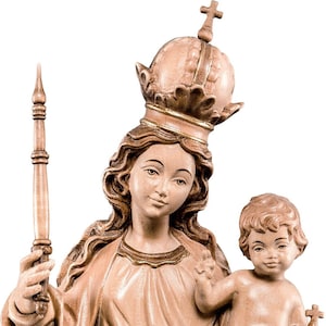 Hand-Carved Our Lady Of Help . Madonna Dell&#39;Aiuto . Ausiliatrice - Hand-carved and painted wood Various sizes three colors