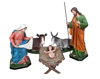 Hand-painted Resin Nativity Scene H cm. 100