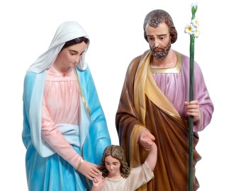 Holy Family Fiberglass Color hand painted H Cm. 110