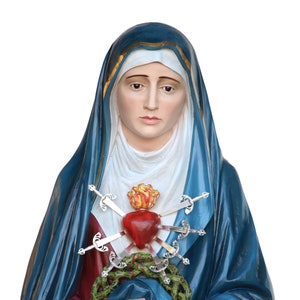 Notre-Dame des Sept Douleurs ou de la Douleur en fibre de verre artisanale en couleur cm. 60 (24”) ou cm. 180 (71”) Utilisation extérieure ou intérieure.