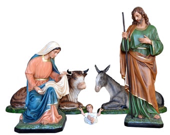 Hand-painted Fiberglass Color nativity scene H cm. 160