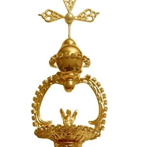 IMPERIAL Scepter WITH STONES Hand Assembled Gold Plated Brass Ø Cm. 8 x H 50. Imperial Scepter