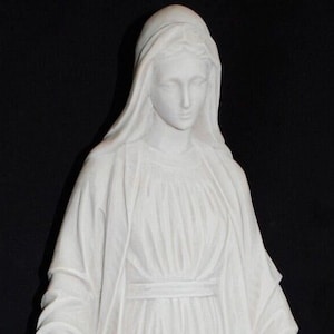 Our Lady of Grace Tihaljina Statue white finish. Our Lady of Grace of the Miraculous Medal White resin cm. 58 - 23”