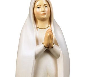 Estatuas de diseño moderno de Nuestra Señora de Lourdes en madera tallada y pintada a mano