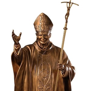 Pope John Paul II Bronze-Finish Fiberglass Statue 79” Bronze finish fiberglass statue Cm. 200 - 6 1/2’. DUTY FREE USA
