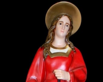 Santa Marta - Marta con cucharón de fibra de vidrio, 157 cm - 62" Vestido rojo