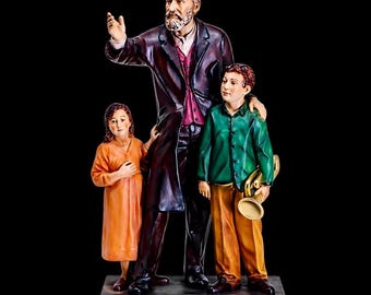 San Bartolo Longo, fundador del Santuario de la Virgen de Pompeya, estatua de resina de alta calidad para uso interior y exterior.