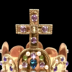 Handmade Faithful Reproduction of Sacred Roman Emperor Imperial Crown Sterling Silver "800" Goldplated 24 K.