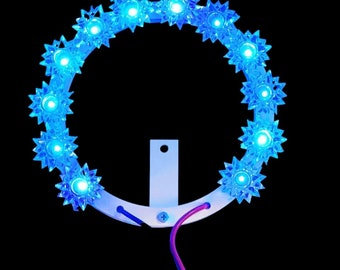 Halo de luz LED azul para estatua de Madonna. Tamaños personalizables. Halo de estrella y corona brillante LED luz azul varios tamaños ALTA CALIDAD