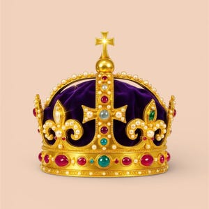 CORONA Enrico HENRY VIII della famiglia dei Tudor. Ottone Bagno Oro Elettrolitico. Riproduzione Esatta, Misure personalizzabili. Bild 3