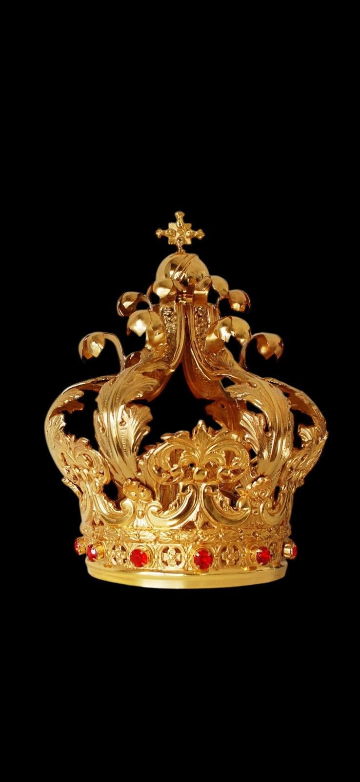 Elegant Brass Crown for Madonna statues Gold-Plated Imperial Marian Crown in Gold-Plated Brass Ø cm. 12 x H cm. 25
