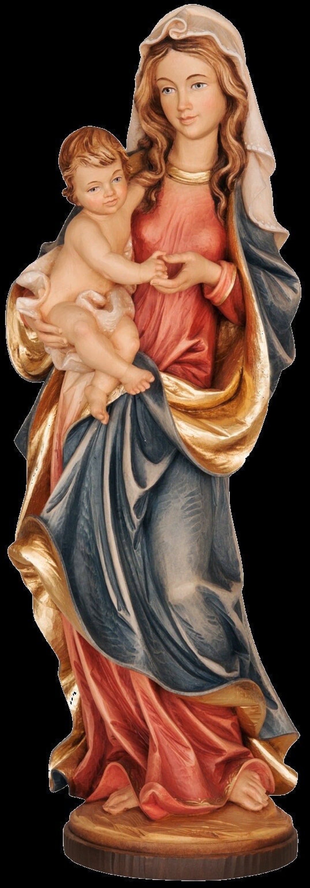 Madonna With Child Carved Wood and Hand Painted - Etsy