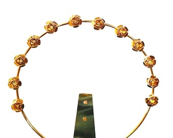 Halo hecho a mano sin rosas. Halo con rosas para estatuas de santos en latón dorado