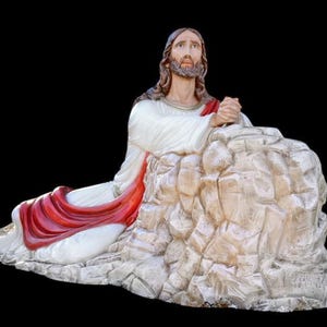 Jesus in the Garden of Olives - Jetsemani Alla Colonna Cm. 115 x 230 Fiberglass color with crystal eyes