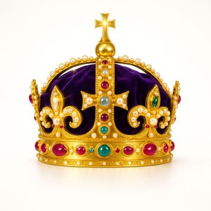 CORONA Enrico HENRY VIII della famiglia dei Tudor. Ottone Bagno Oro Elettrolitico. Riproduzione Esatta, Misure personalizzabili. Bild 1