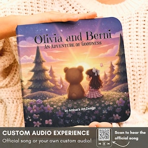 Custom Children's Book with Custom Song, Children's storybook, 1st Birthday Gift, QR Code Audio, girl gifts, Baptism Gift - FREE SHIPPING