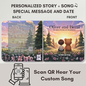 Personalized Bedtime Story With Custom Song, Custom Storybook for Kids, QR Code Audio Story, Unique Kids Gift, Christening Gift