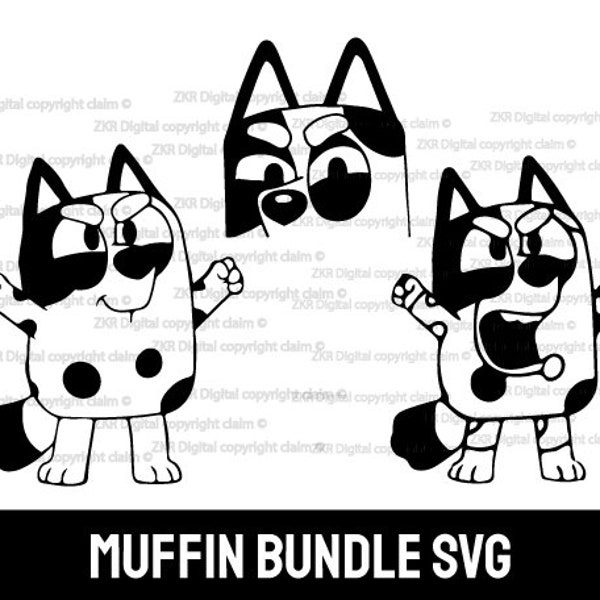 Muffin Bundle, Muffin, Muffin SVG,  Muffin outline, Muffin silhouette, Bluey Show, Bluey SVG, Muffin Bluey, bluey bundle, muffin design, png