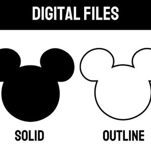 Mickey mouse face, Mickey Mouse Head Svg, Png for Cricut, Silhouette, name, Cutting Plotter, outline, solid, digital download, happy mickey