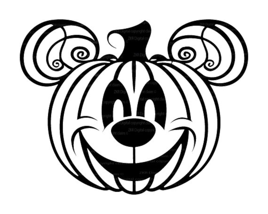 Mickey Mouse Pumpkin Svg, Mickey Mouse Ears, Halloween Svg, Mickey
