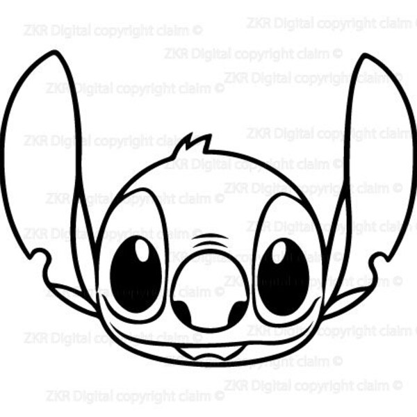 Stitch SVG, Stitch Face svg, happy stitch face, stitch, face svg, stitch cricut, Face Smiling svg, titch easy cut, Digital file, Cut File