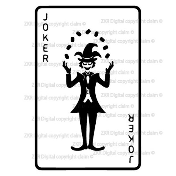 Poker Joker SVG, Joker Clipart, Playing Cards SVG, Cricut Cut File, Casino, Bet, Money, Luck, dice, Win, Las Vegas, Hand Game, joker card